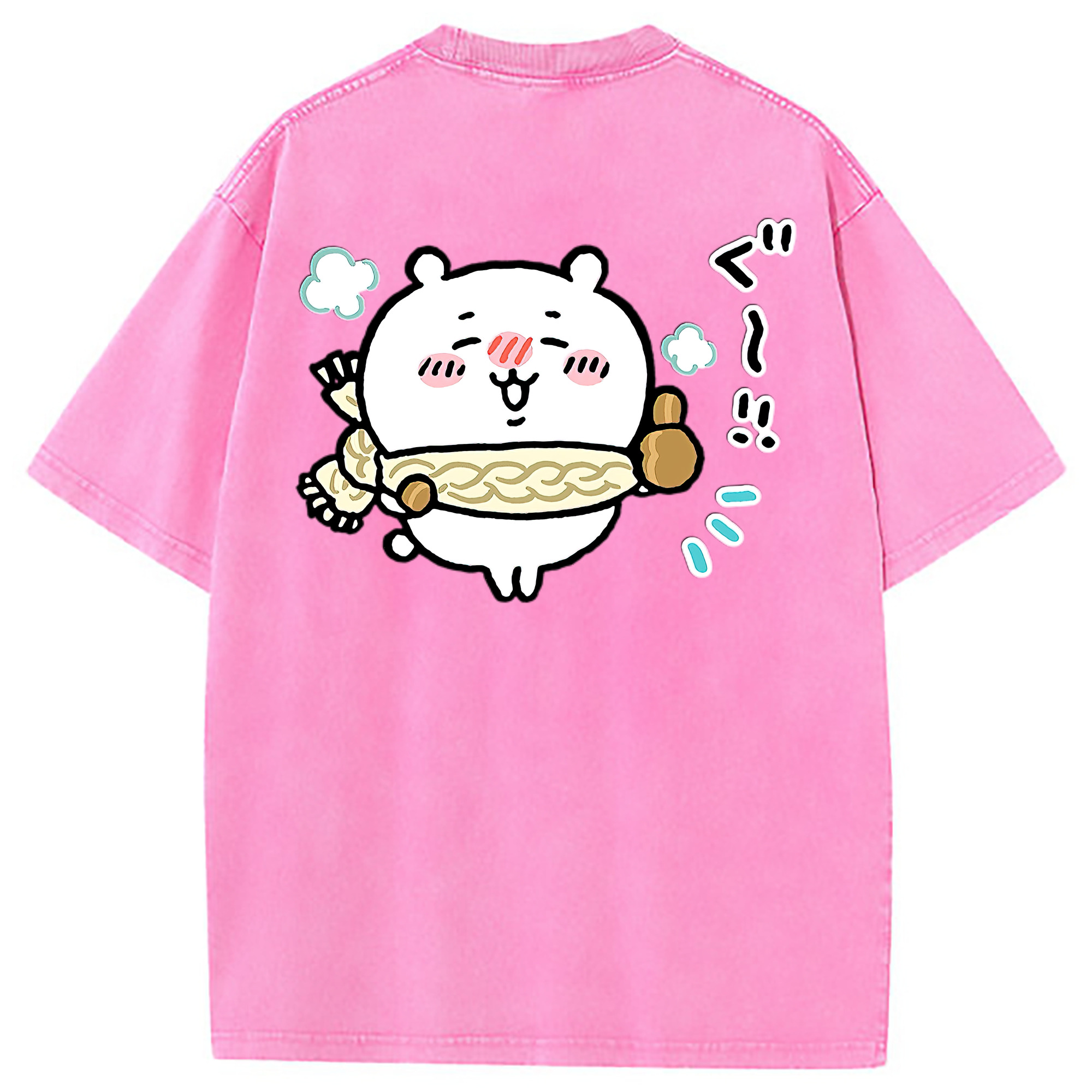 （画像用） ちいかわ ちいかわ Chii-kawa chiikawa 綿100% ヴィンテージ風 半袖Tシャツ（背面プリント）